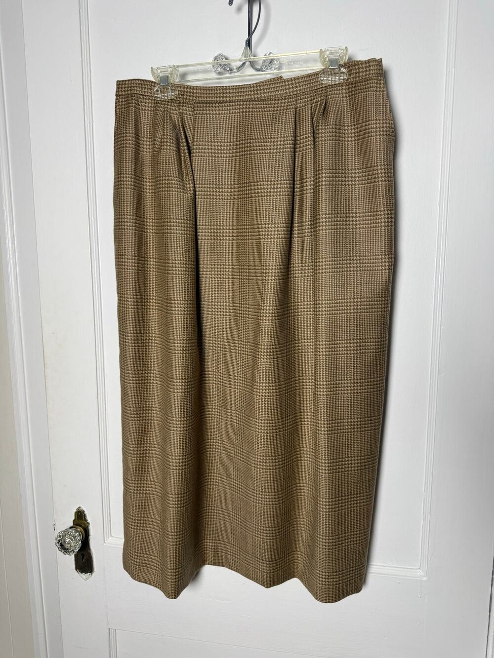 Vintage Corbin Ltd 16 Wool Glen Plaid Midi Skirt USA Dark Academia Old Money